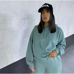 SET Sweatshirt hoodie and pants joggers suit green NEW